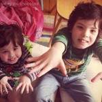 Dominic and Elliot with painted nails