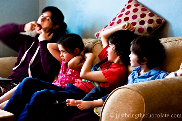 family on sofa