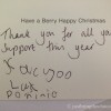 Funny rude Christmas card written by Dominic
