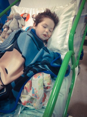 Dominic after surgery in Great Ormond Street hospital